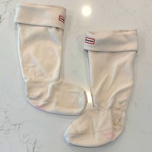 Cream tall hunter boot sock